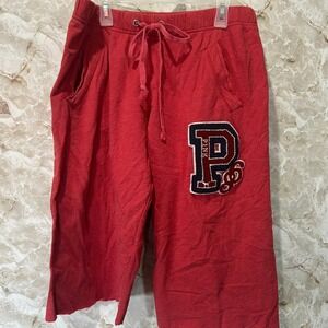 PINK Victoria's Secret‎ Red Cropped Sweatpants Lounge Shorts Comfy Casual Size